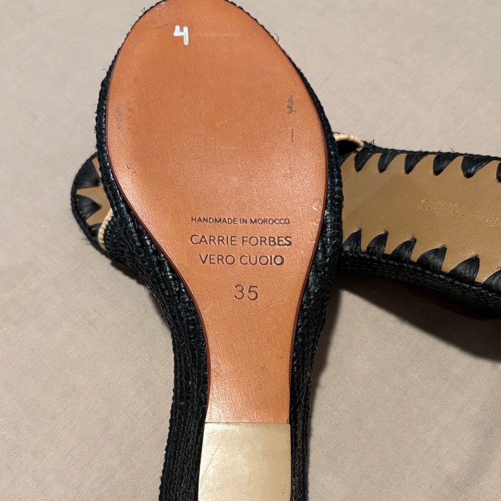 Carrie Forbes navy blue and beige slides size 35